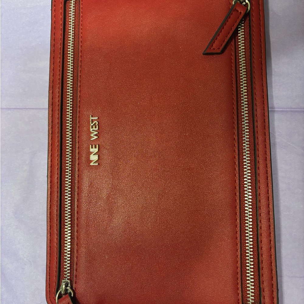 Nine West Vibrant burgundy Zippered Clutch